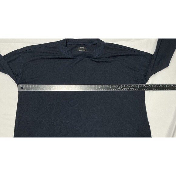 Lucky Brand Sweater Womens Medium Navy Blue Lightweight Casual Preppy - Picture 8 of 9